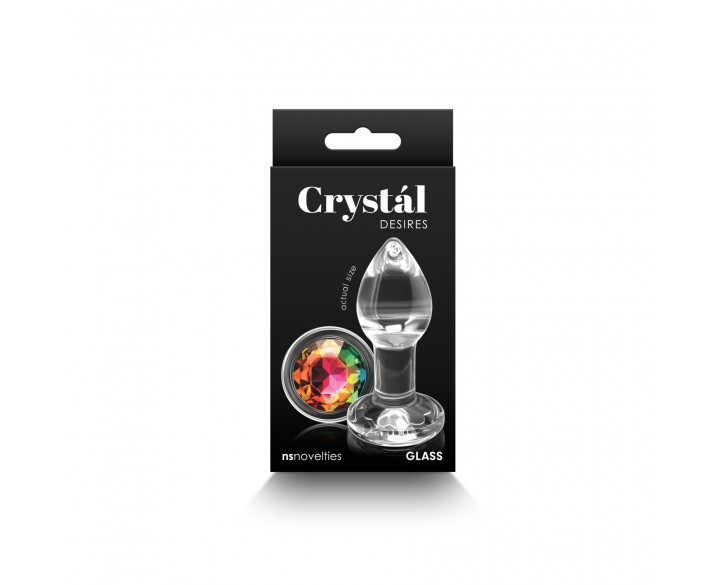 Скляна анальна пробка NS Novelties Crystal - Desires - Rainbow Gem - Small