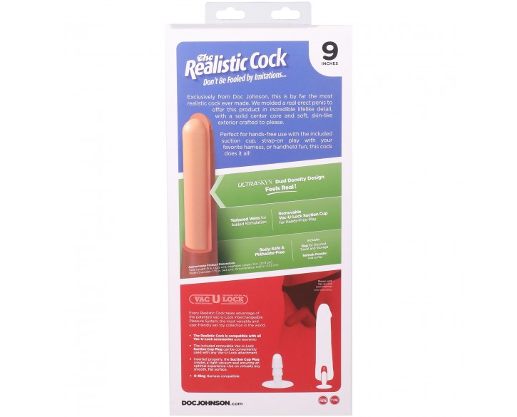 Фалоімітатор Doc Johnson The Realistic Cock ULTRASKYN - 9 Inch Vanilla