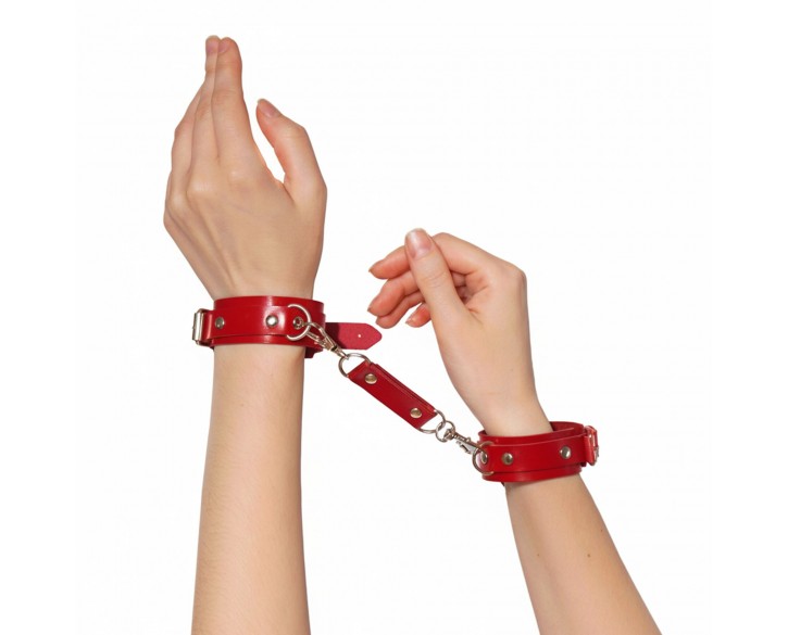 Наручники із натуральної шкіри Art of Sex - Eva, колір червоний