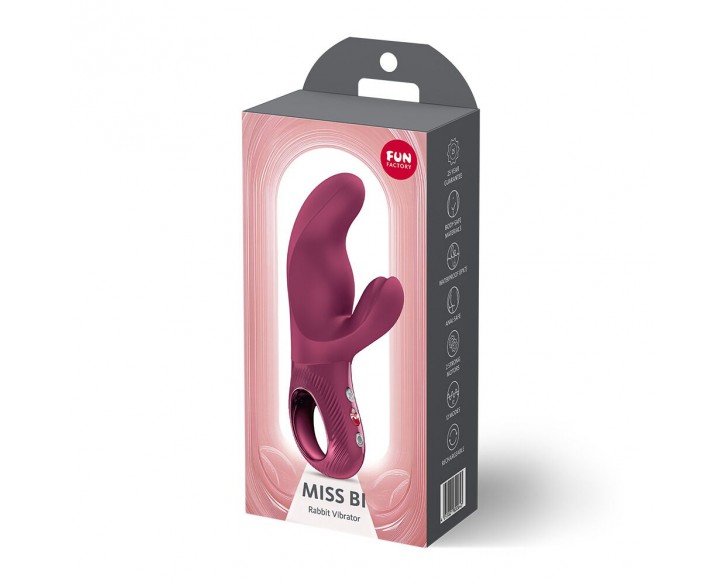 Вібратор-кролик Fun Factory MISS BI Wine Red, 2 незалежні мотори, діаметр 4,2 см