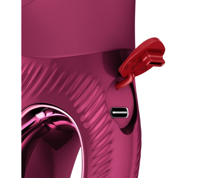 Вібратор-кролик Fun Factory MISS BI Wine Red, 2 незалежні мотори, діаметр 4,2 см