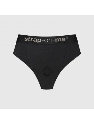 Трусики-бразиліана з фіксацією дилдо Strap-On-Me Harness Lingerie Idole – XL – Black, високі