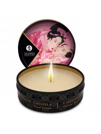 Масажна свічка Shunga Mini Massage Candle – Rose Petals (30 мл) з афродизіаками