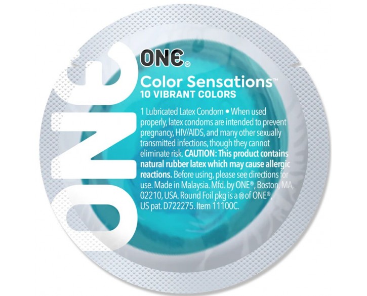 Презерватив ONE Color Sensations - Catch the perfect ONE (Aqua) 1 шт