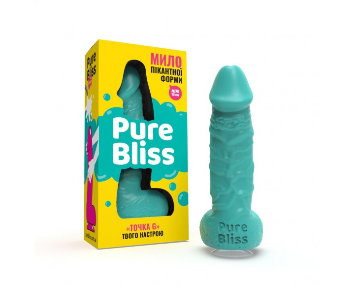 Крафтове мило-член із присоскою Pure Bliss MINI Turquoise, натуральне