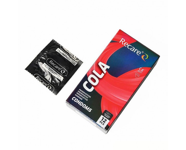 Презервативи Holographic Recare Cola Dotted&Ribbed Condoms 12шт, з пухирцями і ребрами, аромат: Кола