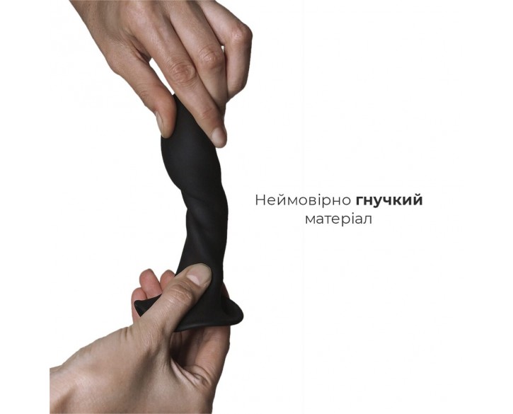 Дилдо з присоскою Adrien Lastic Hitsens 5 Black, відмінно для страпона, діаметр 2,4 см, довжина 13 с