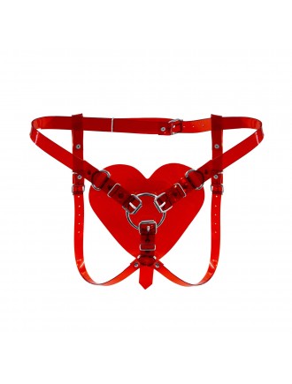 Трусики Серце для страпону Feral Feelings - Hearts Strap-on Belt Red Trasparent