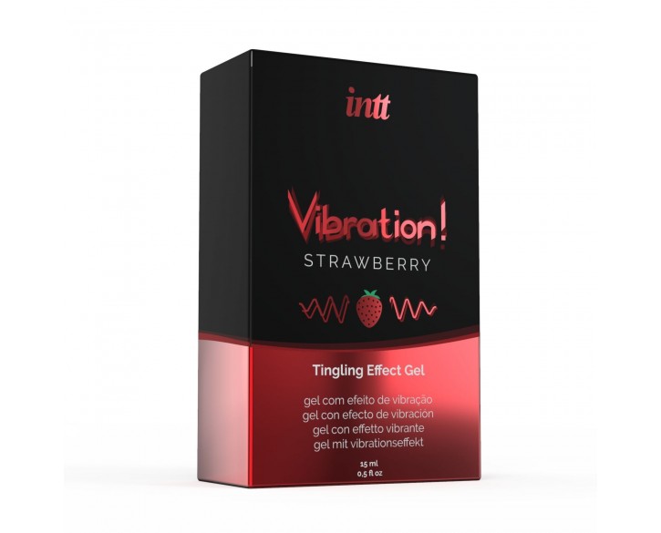 Рідкий вібратор Intt Vibration Strawberry (15 мл), густий гель, дуже смачний, діє до 30 хвилин