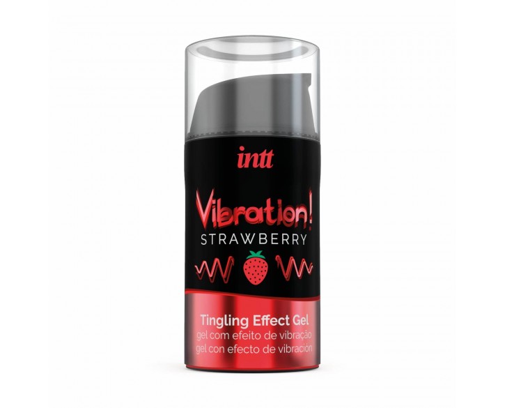 Рідкий вібратор Intt Vibration Strawberry (15 мл), густий гель, дуже смачний, діє до 30 хвилин