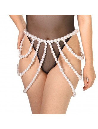 Спідниця з перлин Art of Sex - Jasmine, колір білий, розмір XS-2XL