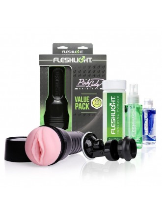 Мастурбатор Fleshlight Pink Lady Original Value Pack: присоска, змазка, чищення і відновлення