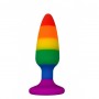 Силіконова анальна пробка Wooomy Hiperloo Silicone Rainbow Plug M, діаметр 2,9 см, довжина 11 см