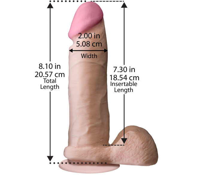 Фалоімітатор Doc Johnson The Realistic Cock 8 inch White - ULTRASKYN, Vack-U-Lock, діаметр 5,1 см