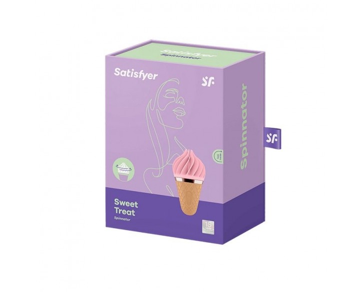 Морозиво-спінатор Satisfyer Lay-On - Sweet Treat Pink/Brown, 10 режимів роботи, водонепроникний