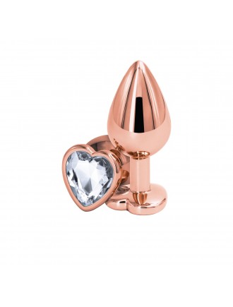 Анальна пробка NS Novelties Rear Assets - Rose Gold Heart - Medium - Clear