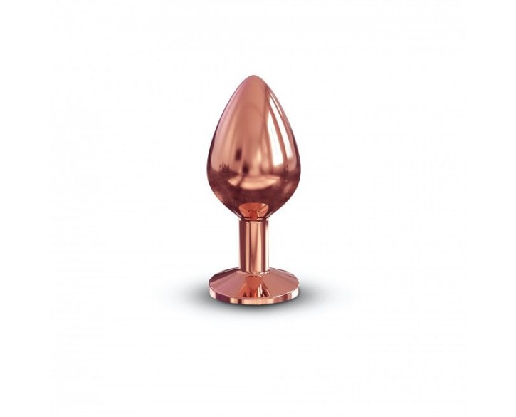 Металева анальна пробка із прикрасою у вигляді кристалу Dorcel - Diamond Plug Rose Gold M