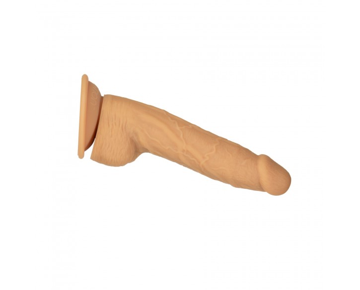 Фалоімітатор ADDICTION Dual Density Silicone Dildo Caramel 8″, присоска, діаметр 4,3 см, віброкуля в