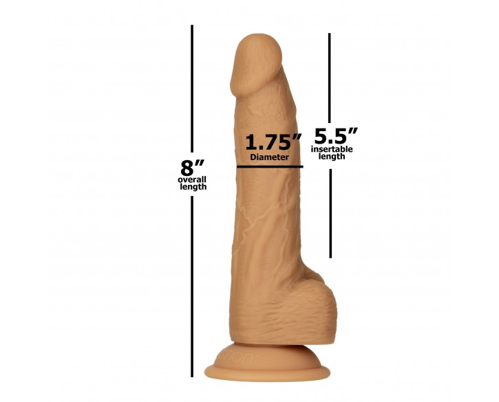 Фалоімітатор ADDICTION Dual Density Silicone Dildo Caramel 8″, присоска, діаметр 4,3 см, віброкуля в