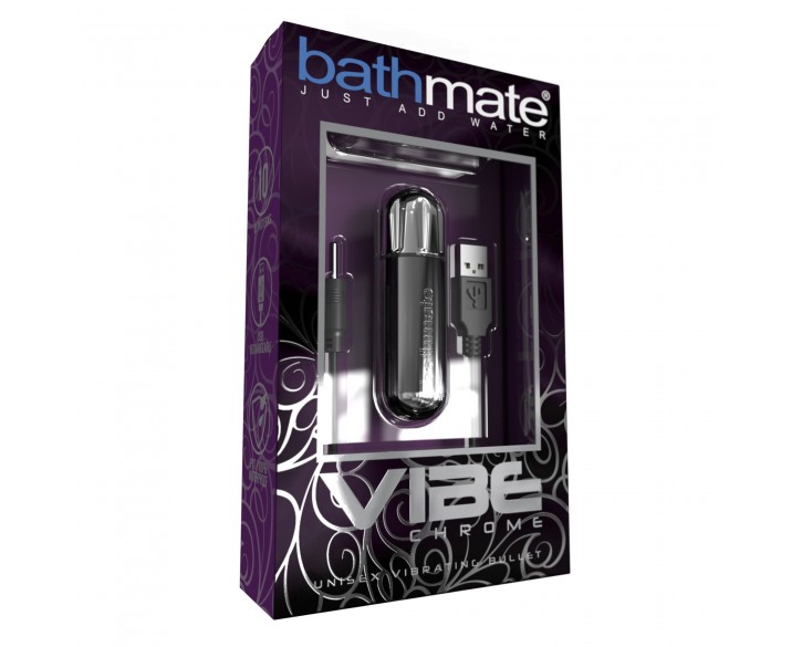 Вібропуля Bathmate Vibe Bullet Chrome, глибока потужна вібрація