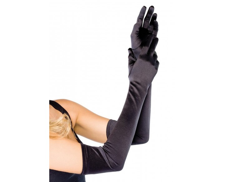 Довгі рукавички Leg Avenue Extra Long Satin Gloves black