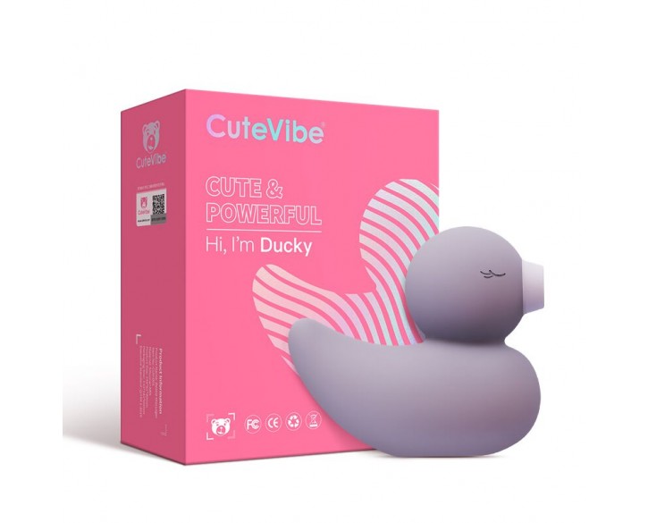 Вакуумний вібратор-качечка CuteVibe Ducky Grey