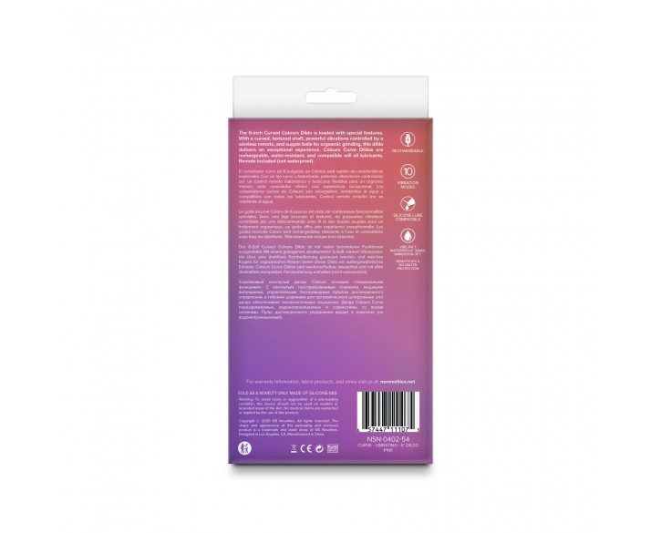 Ділдо з вібрацією NS Novelties Colours - Curve - Vibrating - 6" Dildo - Pink