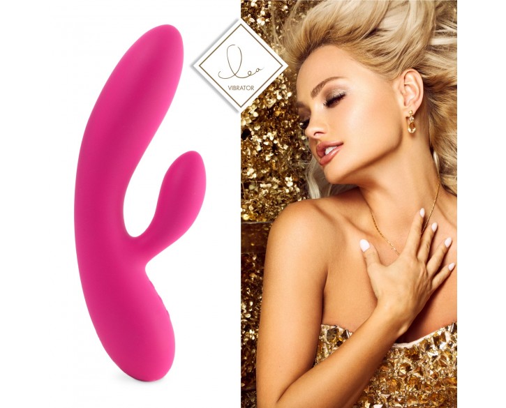 Гнучкий вібратор кролик з двома моторами FeelzToys Lea Rabbit Vibrator Rubine Red