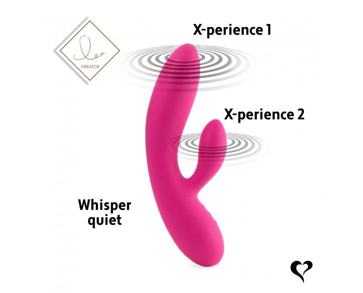 Гнучкий вібратор кролик з двома моторами FeelzToys Lea Rabbit Vibrator Rubine Red