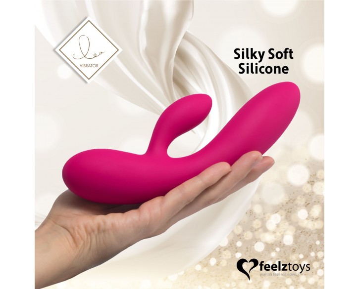 Гнучкий вібратор кролик з двома моторами FeelzToys Lea Rabbit Vibrator Rubine Red