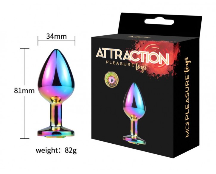 Металева анальна пробка MAI Attraction Toys №73 Rainbow