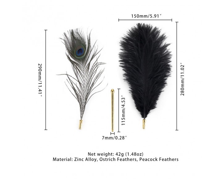 Лоскітка LOCKINK SEVANDA Natural Peacock Flirting Feather Tickler, перо павича