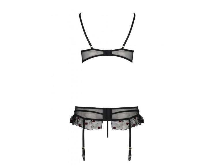 Сексуальний комплект з поясом для панчіх LOVELIA SET black XXL/XXXL - Passion