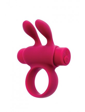 Ерекційне віброкільце S Pleasures Premium Rabbit Ring, рожеве, зі знімною віброкулею та вушками