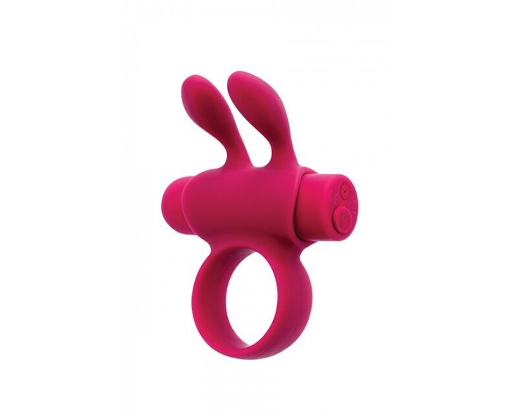 Ерекційне віброкільце S Pleasures Premium Rabbit Ring, рожеве, зі знімною віброкулею та вушками