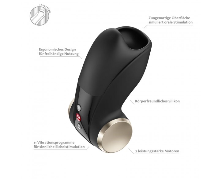Мастурбатор для головки пеніса Fun Factory COBRA LIBRE II Black, 2 мотори, гра без рук