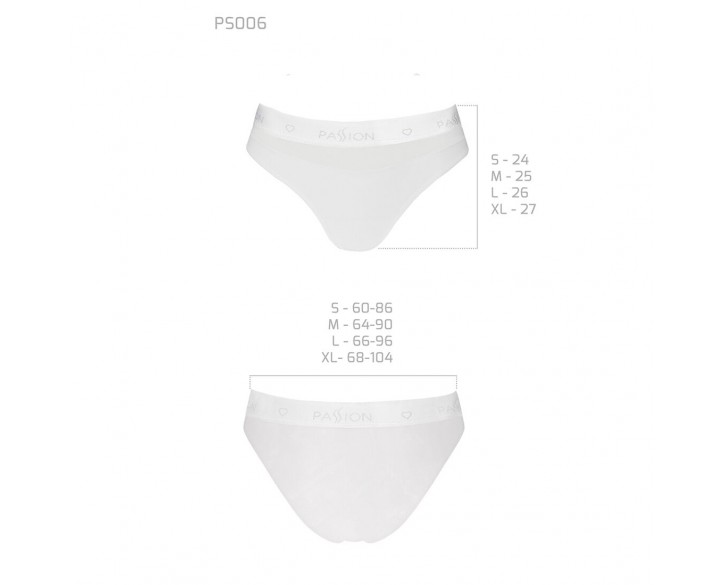 Трусики з прозорою вставкою Passion PS006 PANTIES white, size L