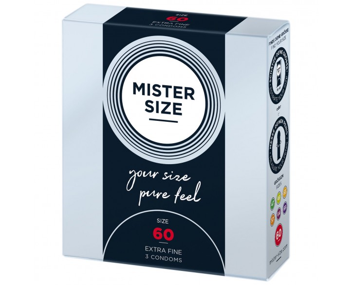 Презервативи Mister Size - pure feel - 60 (3 condoms), товщина 0,05 мм