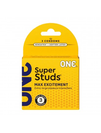 Презервативи ONE Super Studs 3 шт, картонна коробка