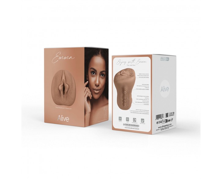 Мастурбатор-вагіна Alive Emma Super Realistic Masturbator M Caramel