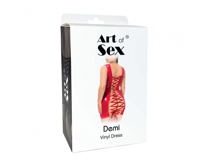 Лакована сукня на шнурівці Art of Sex - Demi, колір чорний з ефектом голограми, XS-M