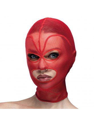 Маска серце сітка з відкритим ротом та очима Feral Feelings - Hearts Mask Red/Red