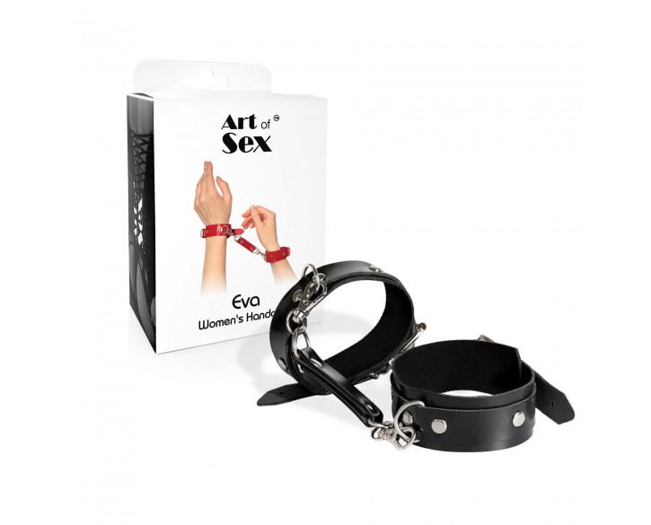Наручники із екошкіри Art of Sex - Eva, колір чорний