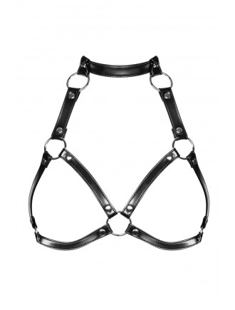 Портупея на груди Obsessive A740 harness black O/S, штучна шкіра