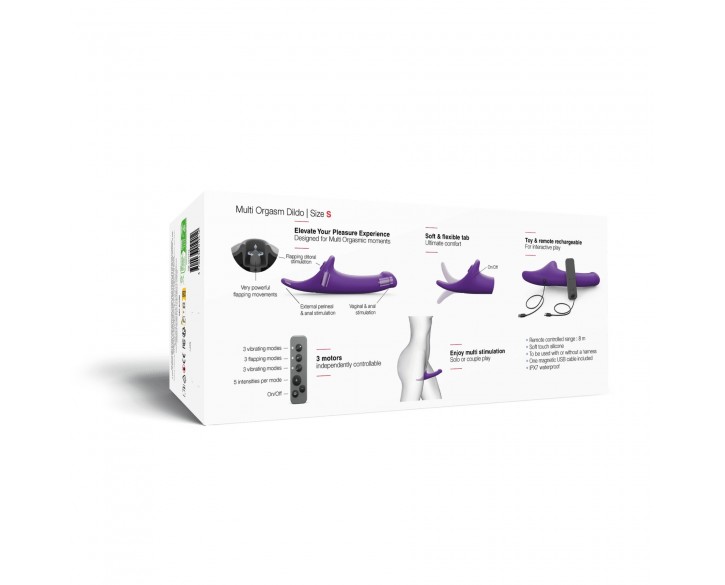 Вібронасадка для страпону з вакуумною стимуляцією Strap-On-Me Multi Orgasm Dildo S Purple