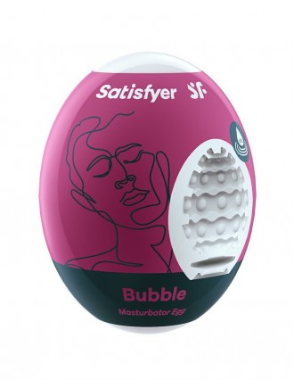 Самозмащувальний мастурбатор-яйце Satisfyer Masturbator Egg Bubble, одноразовий, не потребує змазки