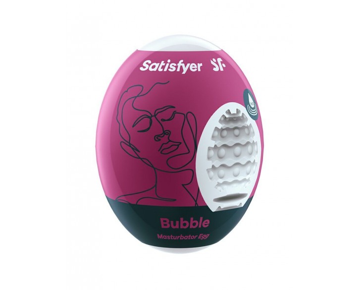 Самозмащувальний мастурбатор-яйце Satisfyer Masturbator Egg Bubble, одноразовий, не потребує змазки