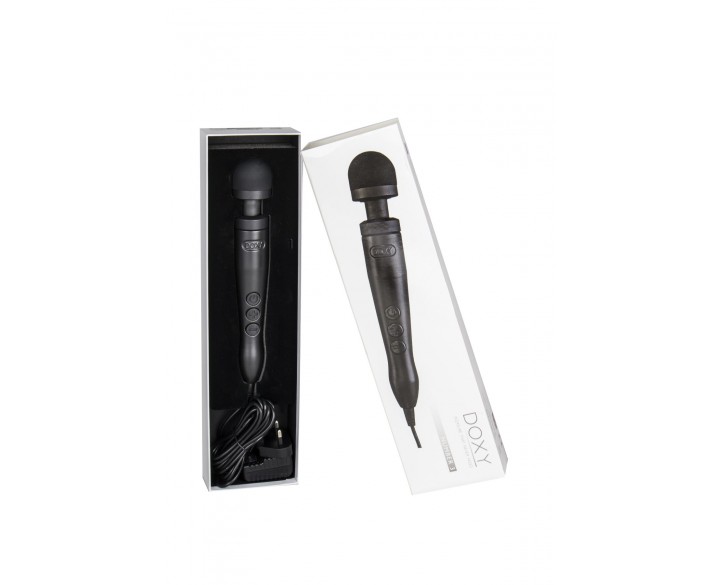 Вібромасажер DOXY Die Cast 3 Matt Black, дуже потужний, живлення 220В, металевий корпус