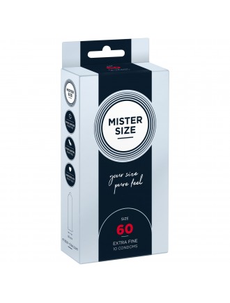 Презервативи Mister Size - pure feel - 60 (10 condoms), товщина 0,05 мм