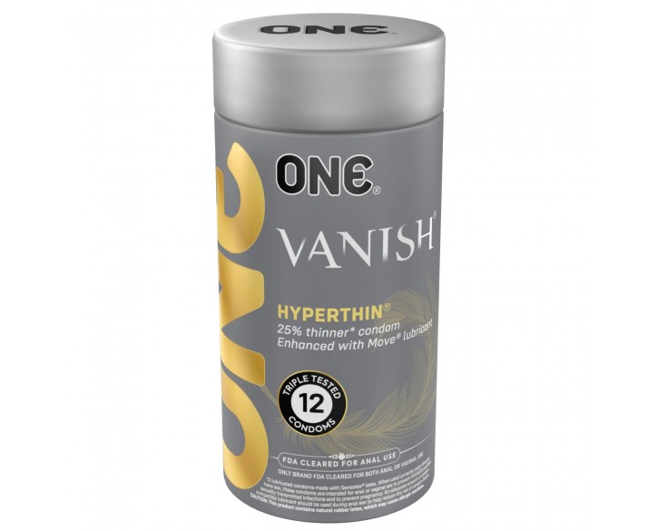 Презервативи ONE Vanish Hyperthin 12 шт, подарункова упаковка тюб